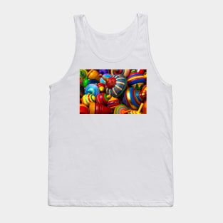 Colorful Old Wooden Toy Tops Tank Top